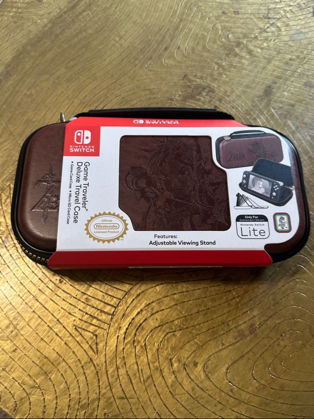 Nintendo Brown Zelda Embossed Switch Lite Travel Case
